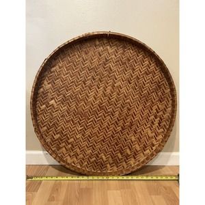 Vintage Bamboo Hong Kong Basket Herb Drying Harvest Bowl Set Of Three L,M,Small